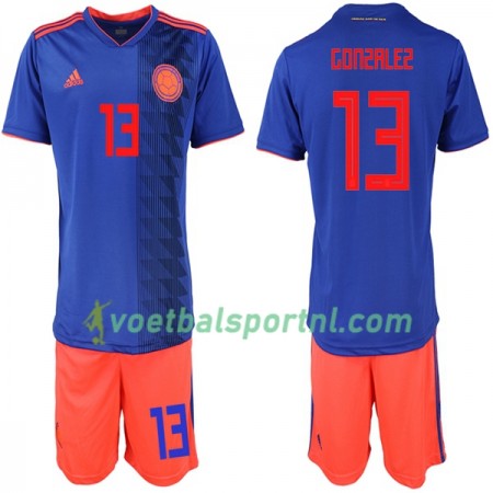 Colombia Gonzalez 13 Kind Uit Tenue WK voetbal 2018